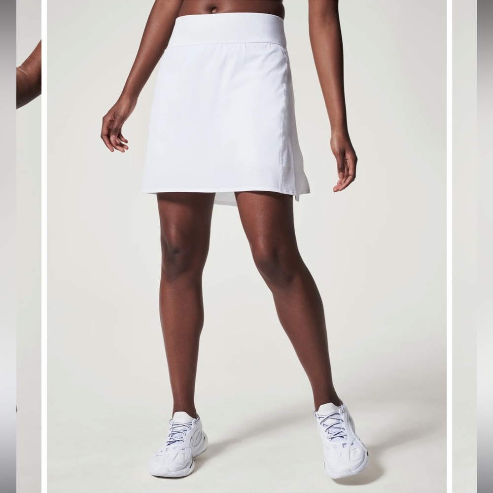 Spanx White Get Moving Tennis Skort Skirt 17”